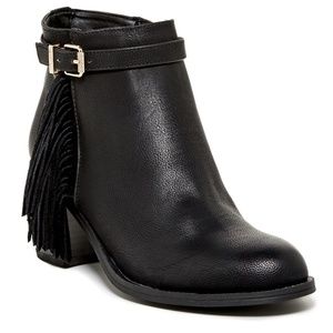EUC Circus Sam Edelman Jolie Black Fringe Bootie